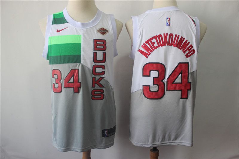 Men Milwaukee Bucks #34 Antetokounmp White City Edition Game Nike NBA Jerseys